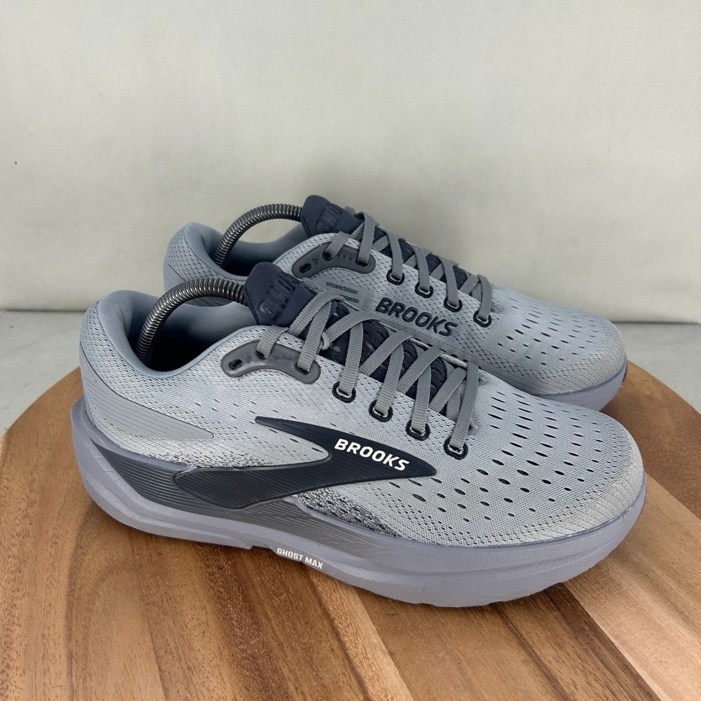 Brooks Ghost Max Mens Grey Running Shoes 1104642E069 Size 9 Wide 2E Cushioned